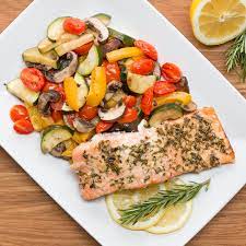 Baked Salmon with Roasted Vegetables